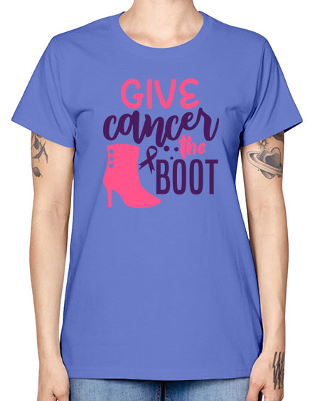 give cancer the boot Style 1# - breast cancer -  Missy T-Shirt