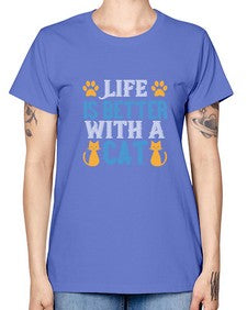 life is better with cat Style 64# - cats -  Missy T-Shirt