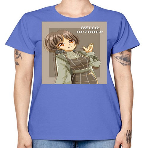 of beautiful girl in hello october 133# - anime -  Missy T-Shirt