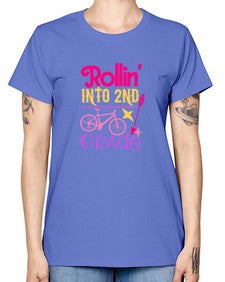 rollin into second grade 783# - second grade -  Missy T-Shirt