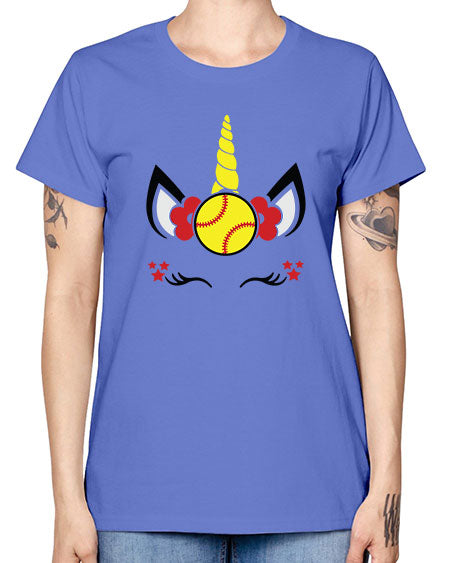 softball unicorn 398# - softball -  Missy T-Shirt