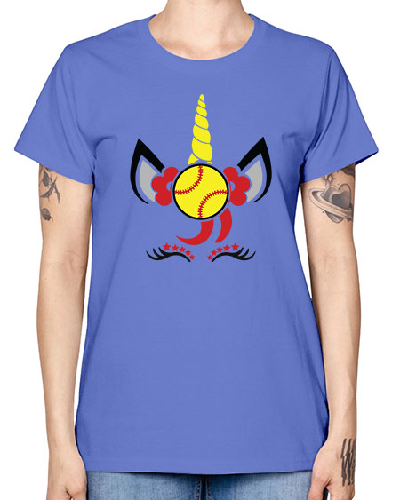 softball unicorn 401# - softball -  Missy T-Shirt