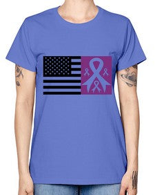 usa flag with alzheimers cancer 219# - alzheimers -  Missy T-Shirt