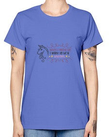 when i grow up i want to be a unicorn 554# - unicorn -  Missy T-Shirt
