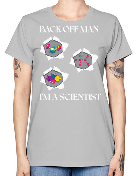 BackOffManImAScientistSkinite Scientist Skinite 289# - general science -  Missy T-Shirt