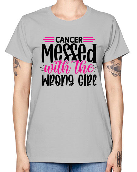 Cancer Messed with the Wrong Girl 29# - breast cancer -  Missy T-Shirt