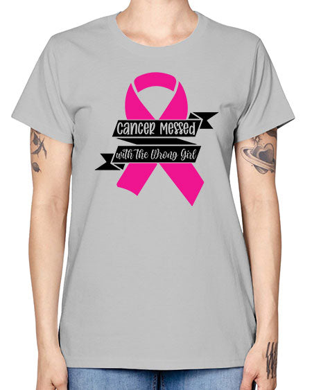 Cancer Messed with the Wrong Girl 30# - breast cancer -  Missy T-Shirt