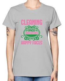 Cleaning spaces creating happy faces Style 93# - cleaner -  Missy T-Shirt