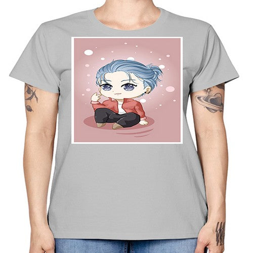 Cute little boy silver hair 78# - anime -  Missy T-Shirt