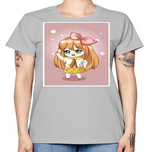 Cute little girl yellow hair wearing uniform 130# - anime -  Missy T-Shirt