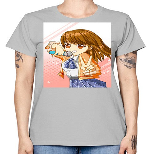 Cute teenage student girl singing song 47# - anime -  Missy T-Shirt