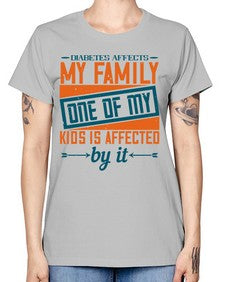 Diabetes affects my family One of my kids is affected by it Style 4# - diabetes -  Missy T-Shirt