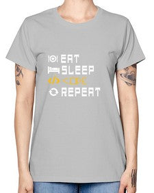 Eat sleep code repeat 49# - computer -  Missy T-Shirt