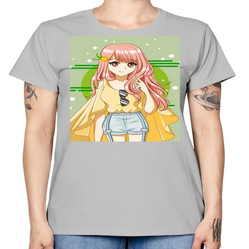 Happy and cute yellow blouse in summer holiday 43# - anime -  Missy T-Shirt