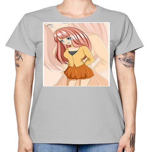 Happy beautiful and cute girl pink long hair 5# - anime -  Missy T-Shirt