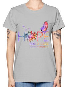 Hope For A Cure Alzheimer Awareness Flower 162# - alzheimers -  Missy T-Shirt