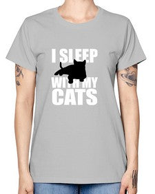I sleep With My Cats - cats -  Missy T-Shirt