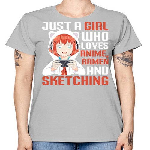 Just a girl who loves anime ramen and sketching260# - anime -  Missy T-Shirt