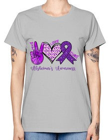 Peace Love Cure Alzheimer Awareness 205# - alzheimers -  Missy T-Shirt