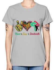 Peace Love Juneteenth Day Fist Png 8# - black juneteenth -  Missy T-Shirt