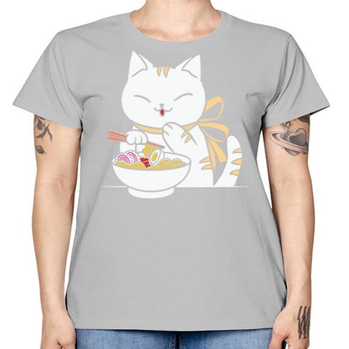 Ramen Cat Kawaii Anime Tee Japanese 280# - anime -  Missy T-Shirt