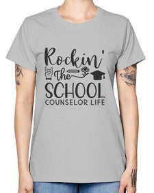Rockin The School Counselor Life 774# - librarian -  Missy T-Shirt