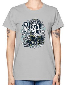 Skull Train 1067# - skull and bones -  Missy T-Shirt