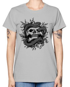 Snake Skull 1095# - skull and bones -  Missy T-Shirt