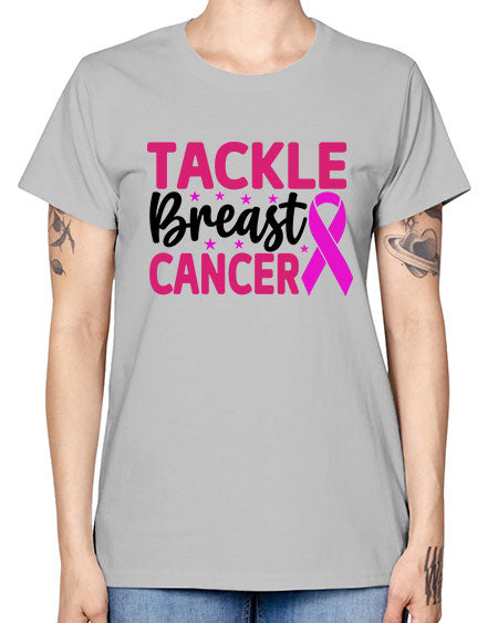 Tackle Breast Cancer 5# - breast cancer -  Missy T-Shirt