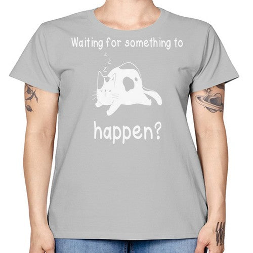 Waiting For Something Sleeping Cat 285# - anime -  Missy T-Shirt