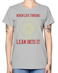 When life throws you a curve lean into it 78# - motorcycle -  Missy T-Shirt