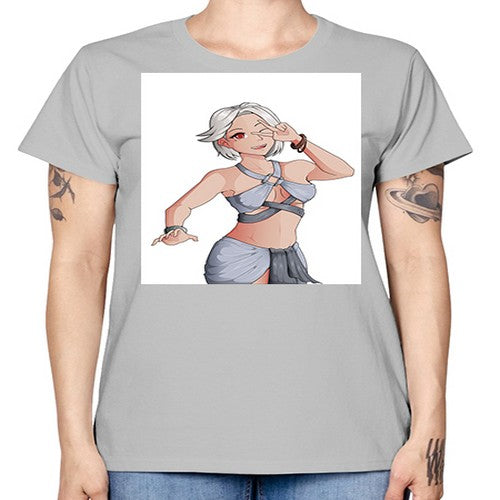 White hair girl wearing summer outfit 40# - anime -  Missy T-Shirt