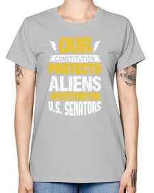 Your constituion protects aliens and drunks 49# - ufo -  Missy T-Shirt