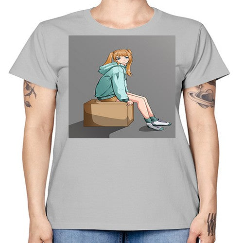 cute casual girl using jacket 49# - anime -  Missy T-Shirt