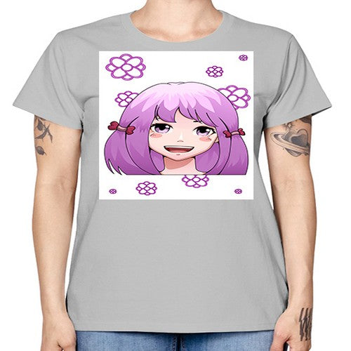 cute ponytails purple hair girl 63# - anime -  Missy T-Shirt
