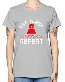 eat sleep hack repeat 48# - computer -  Missy T-Shirt