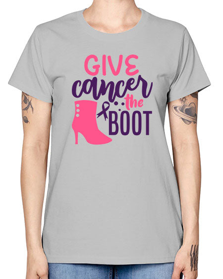 give cancer the boot Style 1# - breast cancer -  Missy T-Shirt