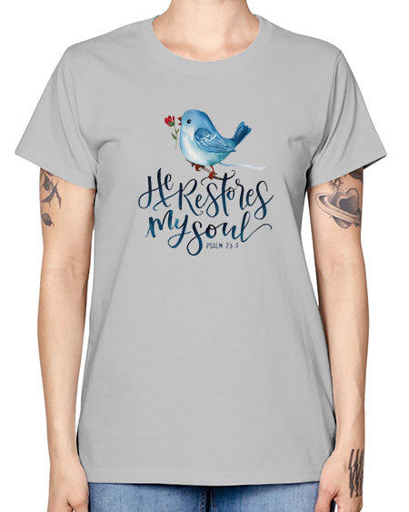 he restores my soul 39# - birds -  Missy T-Shirt
