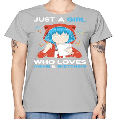 just a girl who loves anime and sketching259# - anime -  Missy T-Shirt