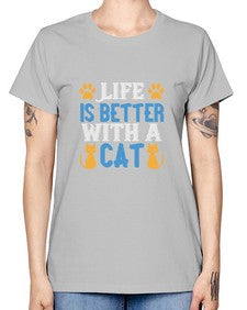 life is better with cat Style 64# - cats -  Missy T-Shirt