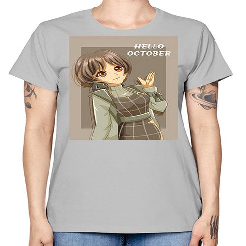 of beautiful girl in hello october 133# - anime -  Missy T-Shirt