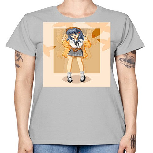 of beautiful girl with jacket 132# - anime -  Missy T-Shirt