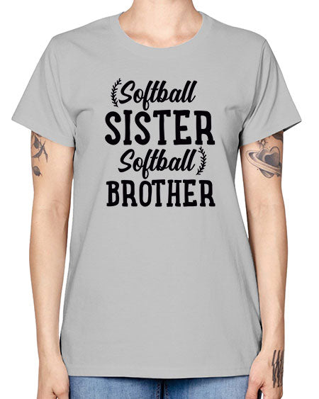 softball sister softball brother 2273# - softball -  Missy T-Shirt