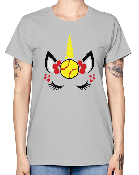 softball unicorn 397# - softball -  Missy T-Shirt