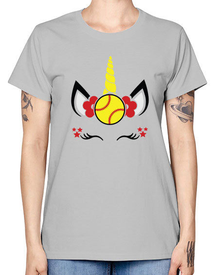 softball unicorn 398# - softball -  Missy T-Shirt