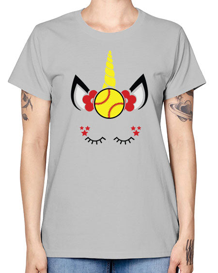 softball unicorn 400# - softball -  Missy T-Shirt