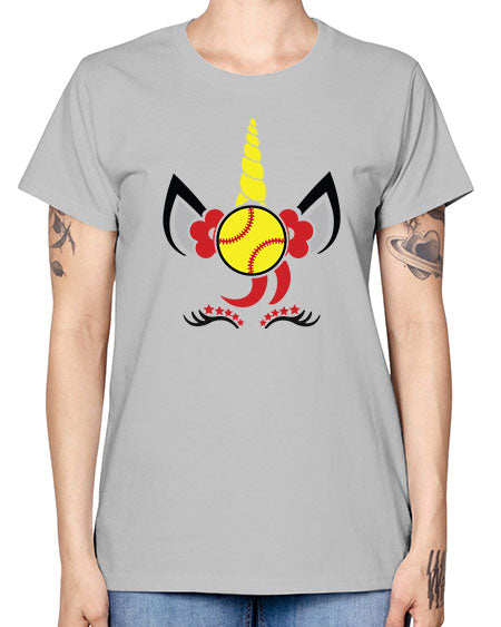 softball unicorn 401# - softball -  Missy T-Shirt