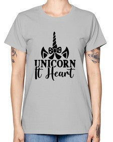 unicorn it heart 466# - unicorn -  Missy T-Shirt