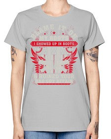 veteran showed up in boots 1198# - western -  Missy T-Shirt