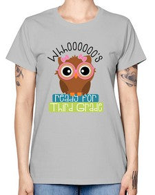 whooos ready for third grade girl 1010# - third grade -  Missy T-Shirt